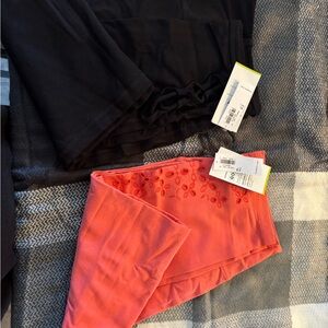 Old Navy Black and Coral Leggings Set